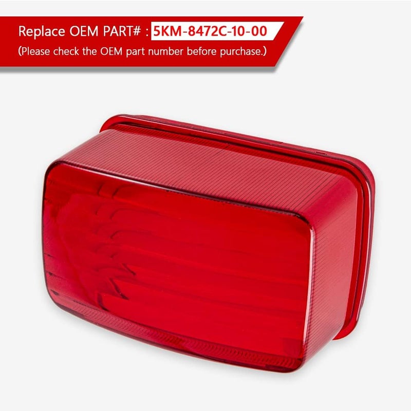 HAZAWA Tail Light Lens Compatible with 2002+ Yamaha Grizzly, Big Bear, Bruin, Kodiak, Wolverine Tail Light Cover Housing OEM Replacement # 5KM-8472C-10-00（Red） - Image 3